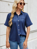 Collared Neck Short Sleeve Shirt - Hovatok