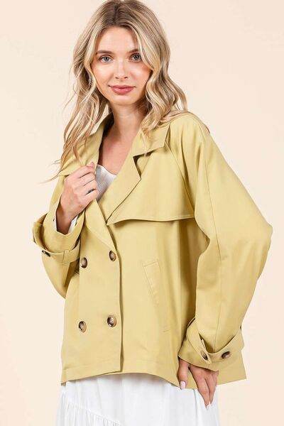 Mittoshop Double Breasted Long Sleeve Trench Coat Jacket - Hovatok