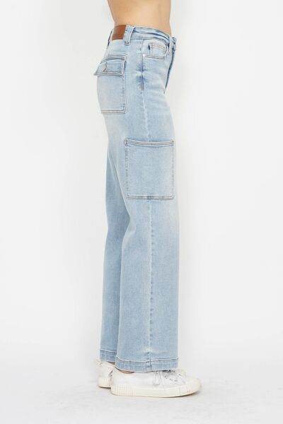 Judy Blue Full Size High Waist Straight Cargo Jeans - Hovatok