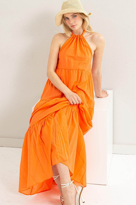 HYFVE Halter Neck Cover Up Maxi Dress - Hovatok