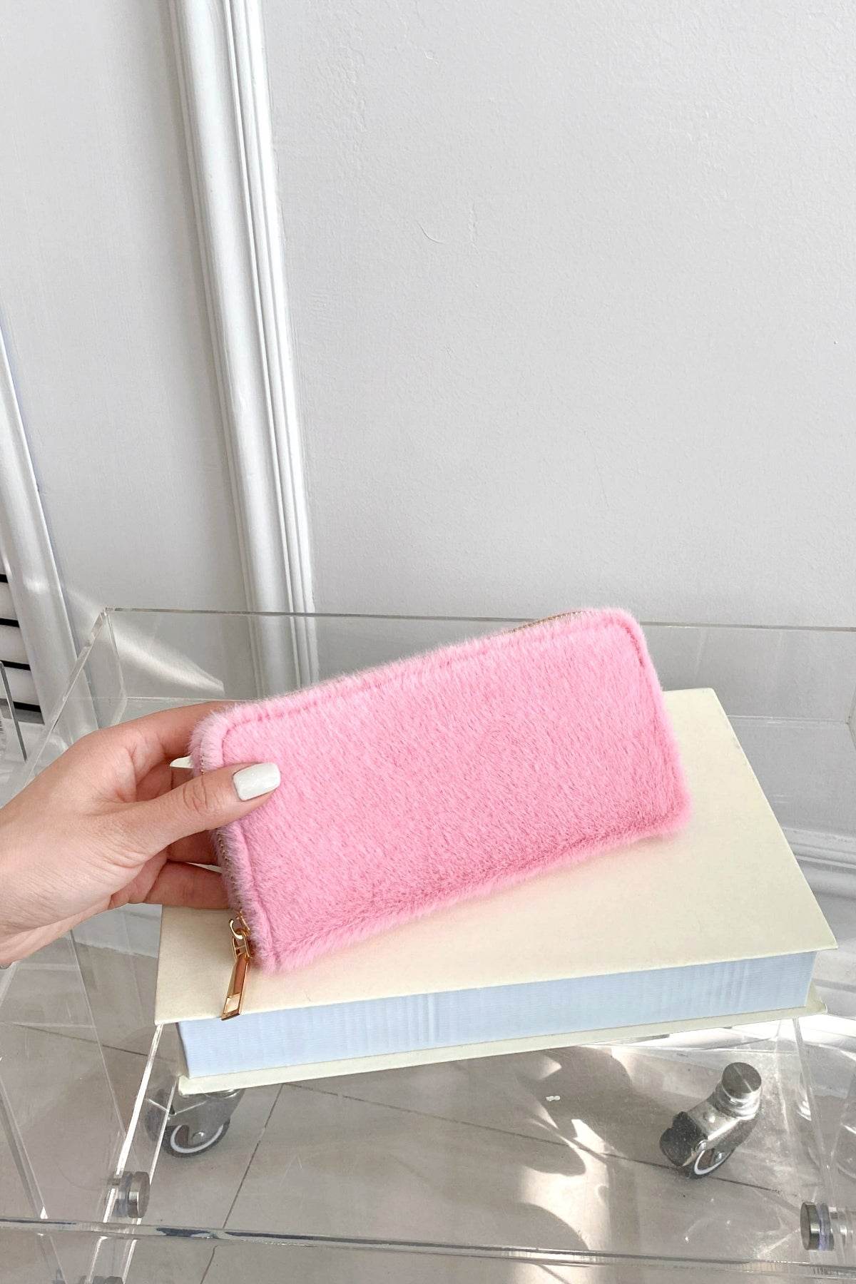Solid Color Fluff Rectangle Wallet - Hovatok