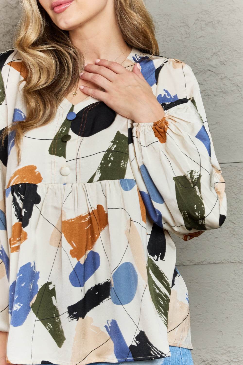 Hailey & Co Wishful Thinking Multi Colored Printed Blouse - Hovatok