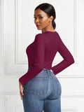 Round Neck Long Sleeve Bodysuit - Hovatok