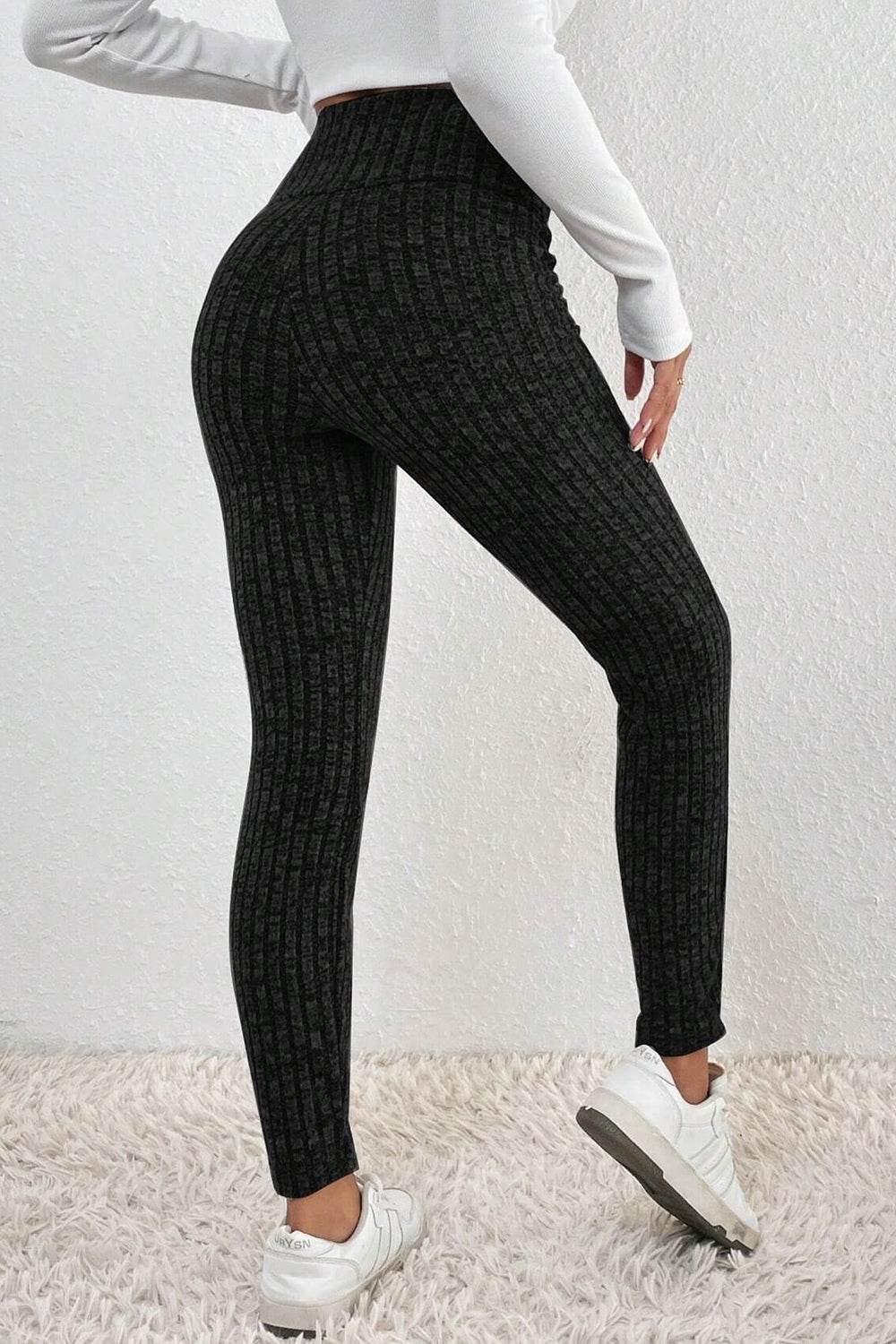 Ribbed High Waist Leggings - Hovatok