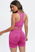 3 Piece Washed Square Neck Wide Strap Active Set - Hovatok