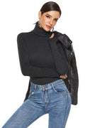 Ribbed Turtleneck Long Sleeve Bodysuit - Hovatok