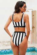 Striped Tank High Waist Bikini - Hovatok