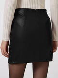 Slit Mini Skirt with Zipper - Hovatok