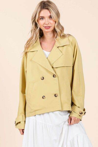 Mittoshop Double Breasted Long Sleeve Trench Coat Jacket - Hovatok