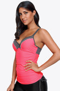 Contrast Sweetheart Neck Swim Cami - Hovatok