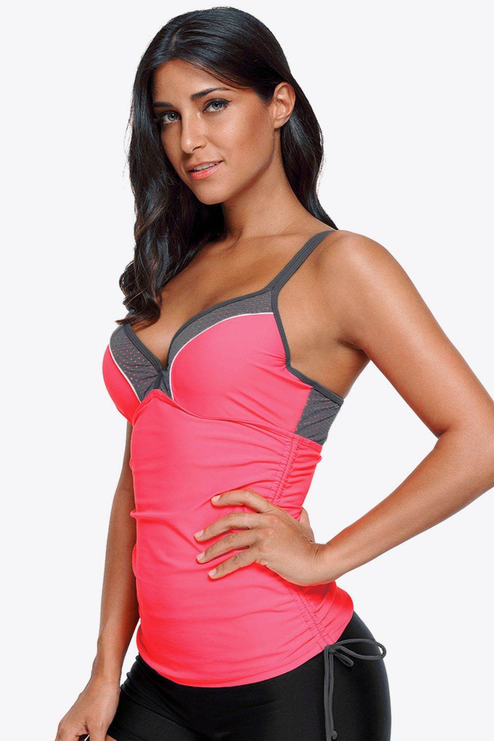Contrast Sweetheart Neck Swim Cami - Hovatok