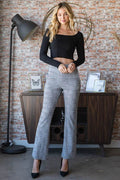 Heimish Full Size Plaid Flare Pants with Wide Waist Band Plus Size - Hovatok