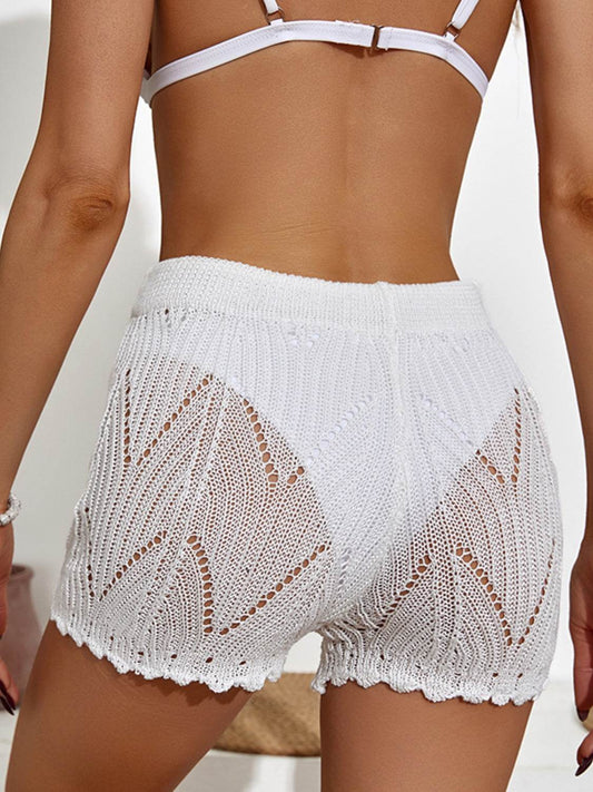 Drawstring Cutout Swim Shorts - Hovatok