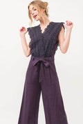 And The Why Laced Surplice Tie Waist Jumpsuit - Hovatok