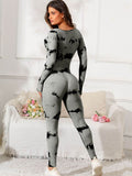 Scoop Neck Long Sleeve Active Jumpsuit - Hovatok