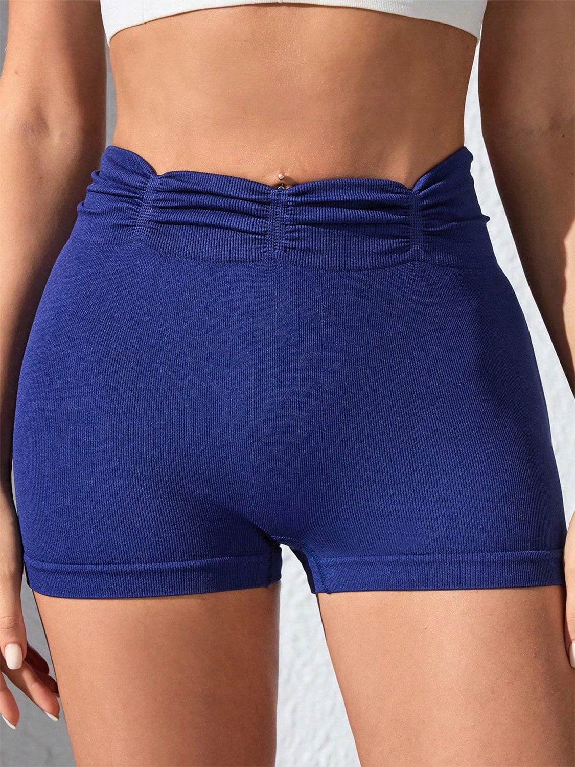 Ruched High Waist Active Shorts - Hovatok