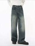 Men's Washed Wide Leg Jeans - Hovatok
