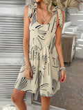 Devine Printed Tie Shoulder Overalls with Pockets - Hovatok