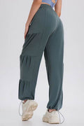Basic Bae Drawstring Elastic Waist Ruched Joggers - Hovatok