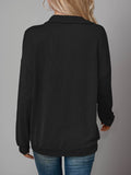 Double Take Striped Half Zip Long Sleeve T-Shirt - Hovatok