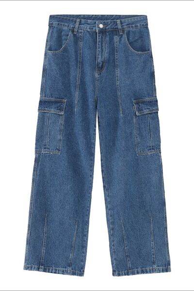 Wide Leg Jeans with Pockets - Hovatok