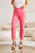 RFM Crop Dylan Full Size Tummy Control High Waist Raw Hem Jeans - Hovatok