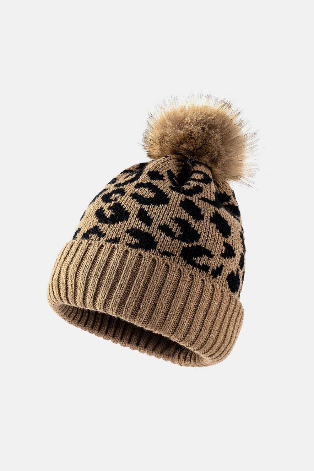 Leopard Pom-Pom Cuffed Beanie - Hovatok