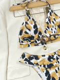Animal Print Halter Neck Bikini Set - Hovatok