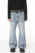 Washed Bootcut Men's Jeans with Pockets - Hovatok