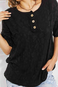 BOMBOM At The Fair Animal Textured Top in Black - Hovatok
