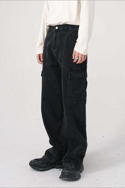 Wide Leg Jeans with Pockets - Hovatok