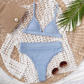 Spaghetti Strap Ribbed Bikini Set - Hovatok