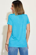 Basic Bae Full Size V-Neck High-Low T-Shirt - Hovatok