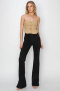 RISEN Full Size High Rise Side Slit Cargo Bootcut Jeans - Hovatok