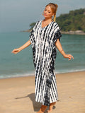 Tie-Dye V-Neck Half Sleeve Cover-Up - Hovatok