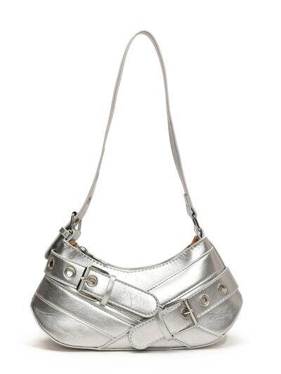 PU Leather Buckle Shoulder Bag - Hovatok