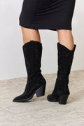 Forever Link Rhinestone Knee High Cowboy Boots - Hovatok