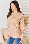 And The Why Tassel Detail Long Sleeve Sweater - Hovatok
