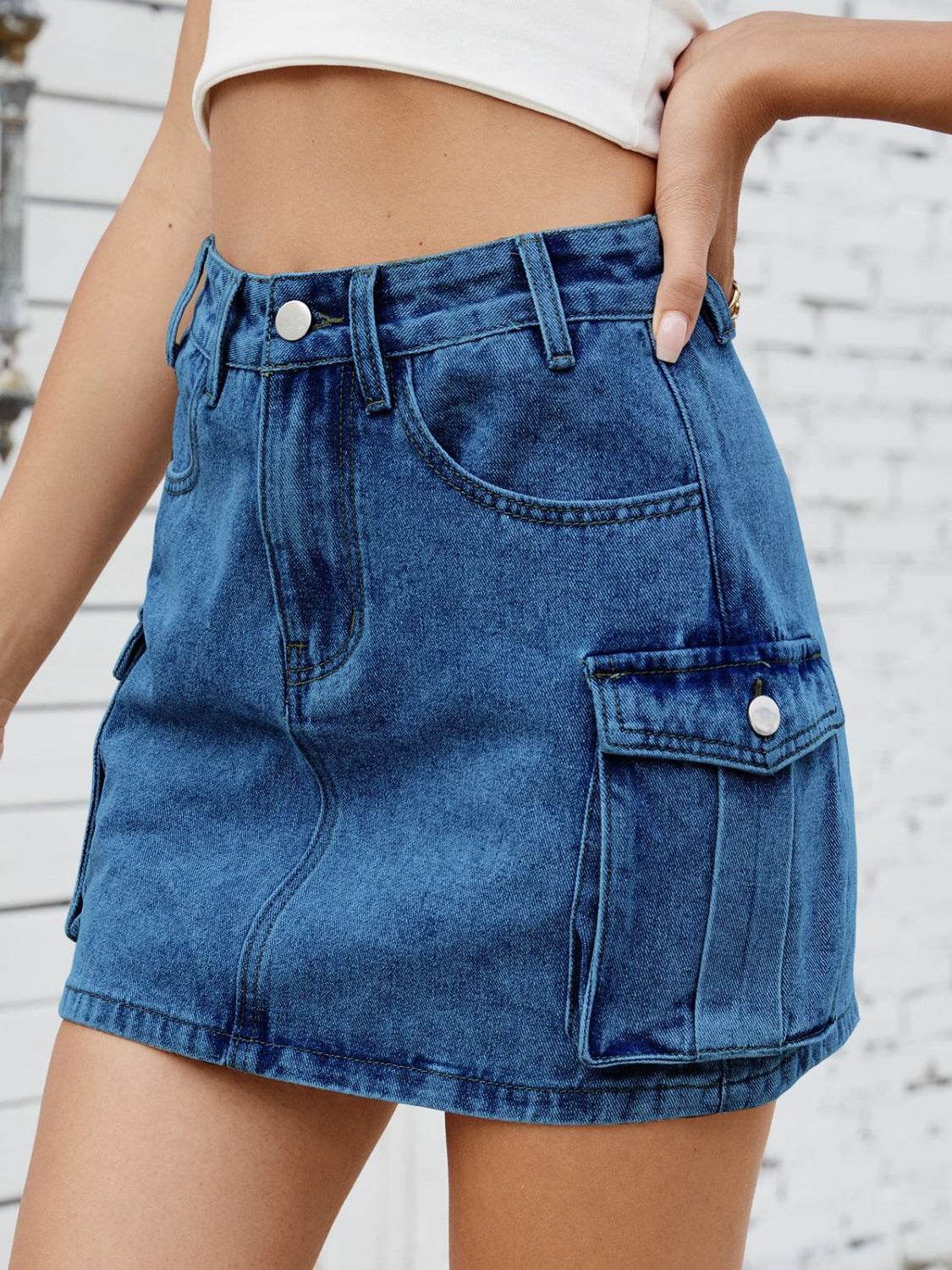 Cargo Denim Skirt - Hovatok