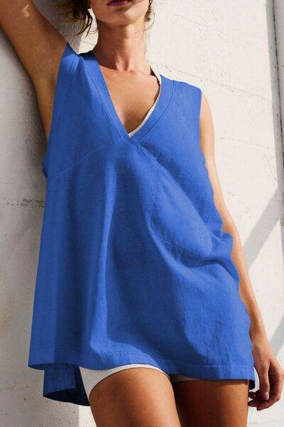Side Slit V-Neck Tank - Hovatok