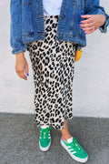Leopard High Waist Midi Skirt - Hovatok