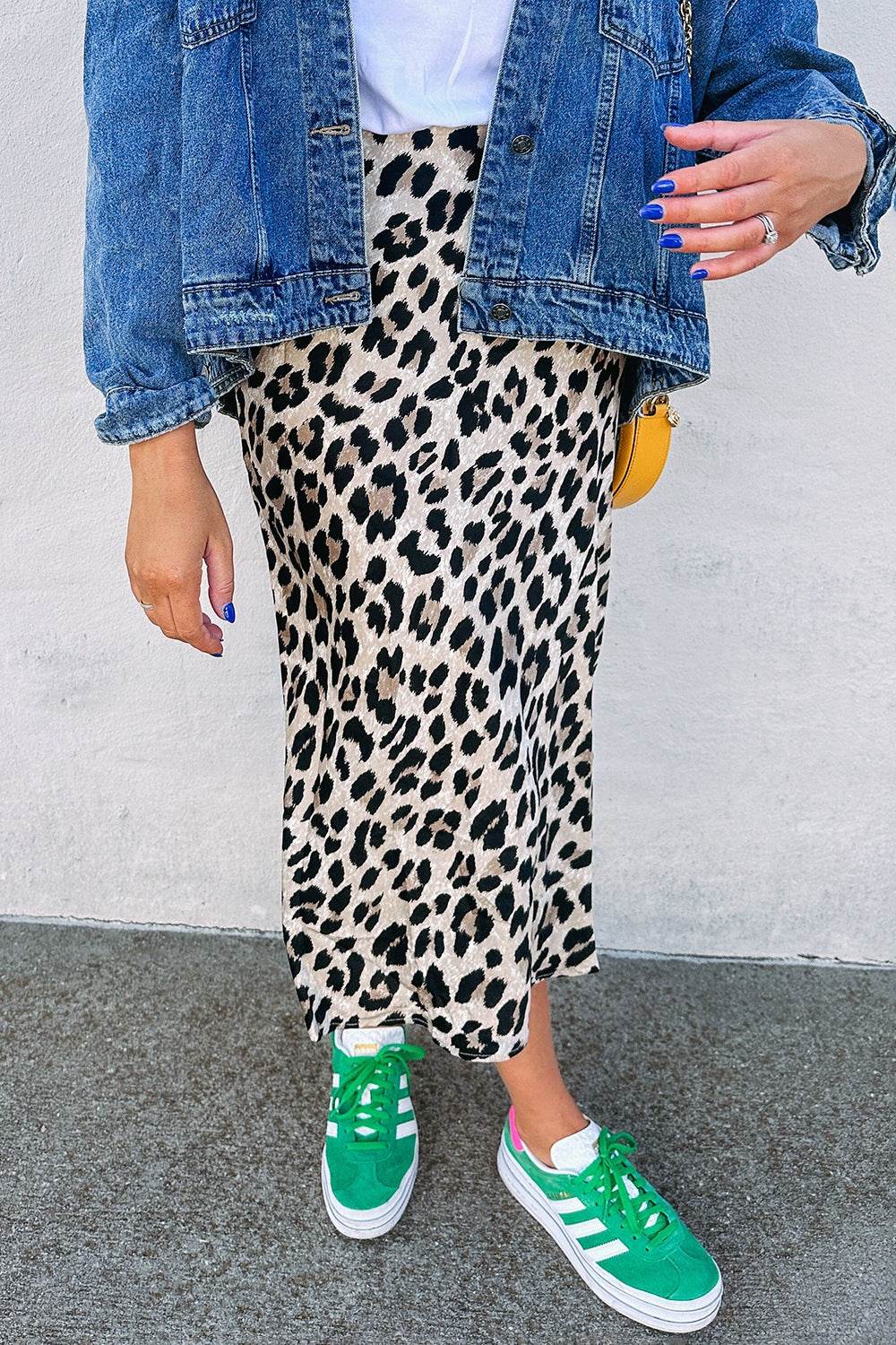 Leopard High Waist Midi Skirt - Hovatok