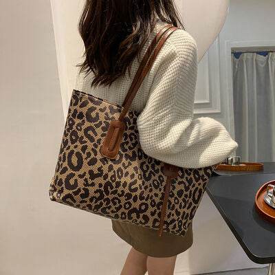 PU Leather Leopard Tote Bag - Hovatok