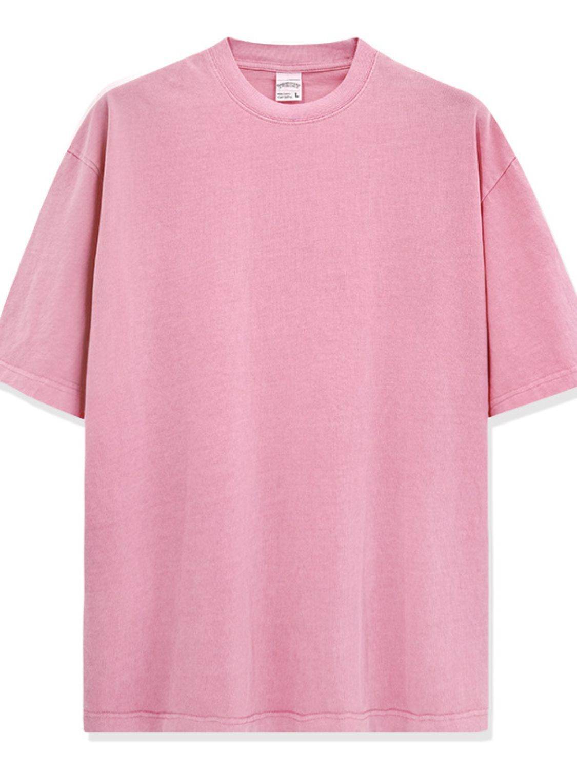 Men's Full Size Round Neck Washed T-Shirt Plus Size - Hovatok
