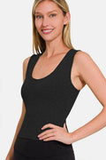 Zenana Cropped Padded Seamless Tank - Hovatok