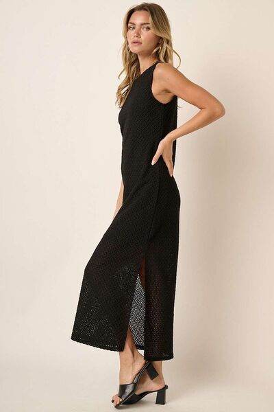 Mittoshop Side Slit Round Neck Sleeveless Dress - Hovatok
