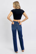 Judy Blue Full Size Tummy Control Straight Jeans Plus Size - Hovatok