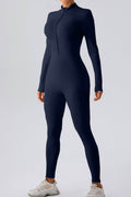 Half Zip Mock Neck Active Jumpsuit - Hovatok