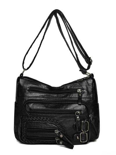 Multi Pockets PU Leather Shoulder Bag - Hovatok