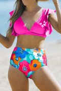 Cropped Swim Top and Floral Bottoms Set - Hovatok